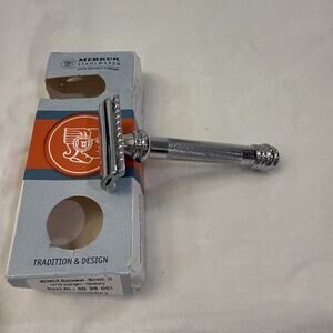 Merkur 38C Barber Pole Double Edge DE Safety Razor - Long Handle No Blade OB